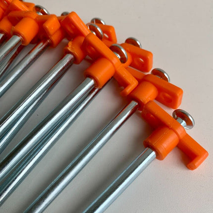 Peekaboo Studio 20x Heavy Duty 25cm Rock Pegs - Hi-Vis Hook Top