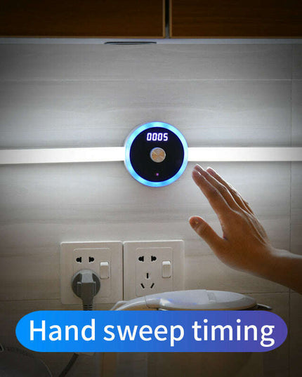 Smart Cabinet Light Clock Timing Sensor Light Removable LED Wardrobe Light Manual Sweep Switch Light