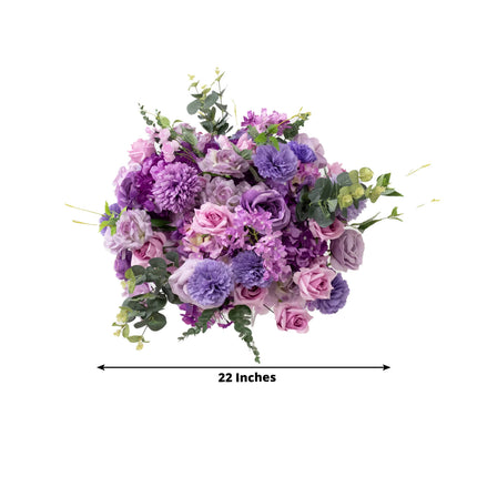 AliKopy 22" Lavender Lilac Silk Flower Centerpiece - Pre-Arranged Bouq