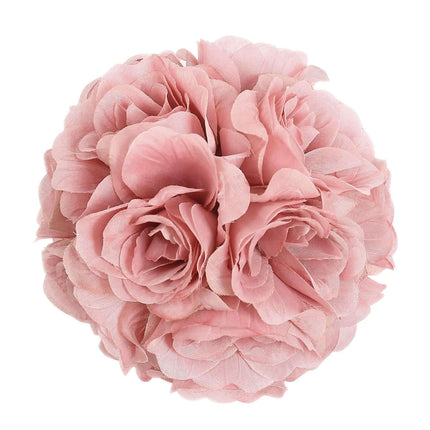 AliKopy 2 Pack 7" Mauve Artificial Silk Rose Kissing Ball - Elegant Dé