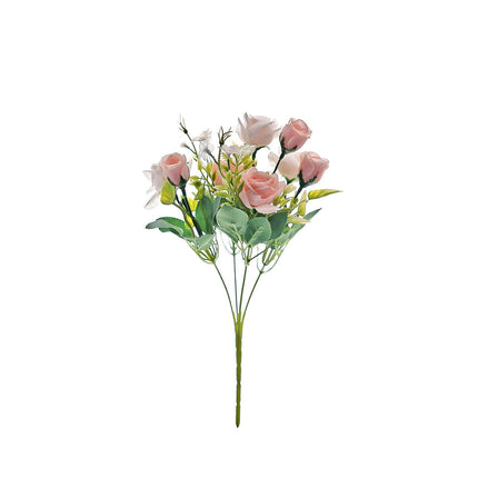 AliKopy 12" Blush Real Touch Silk Rose Bouquet - 4 Bushes, Faux Bridal