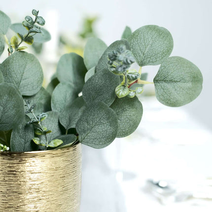 AliKopy 14 Stems Real Touch Eucalyptus Bouquet, 12" Faux Floral Arrang
