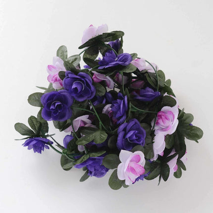 AliKopy 2-Pack 8ft Lavender Purple Silk Flower Garland, 45 Flower Head