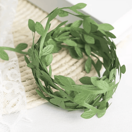 AliKopy 67FT Olive Green Leaf Ribbon Trim - Artificial Vines for DIY D
