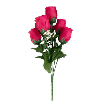 AliKopy 12 Premium Fuchsia Silk Rose Bud Bouquets - Realistic & Durabl