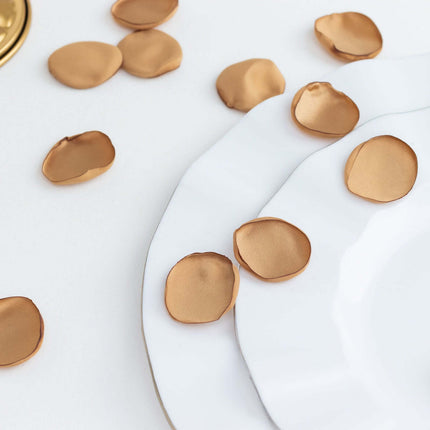 AliKopy 400-Pack Gold Matte Silk Rose Petals - Life-Like Round Confett