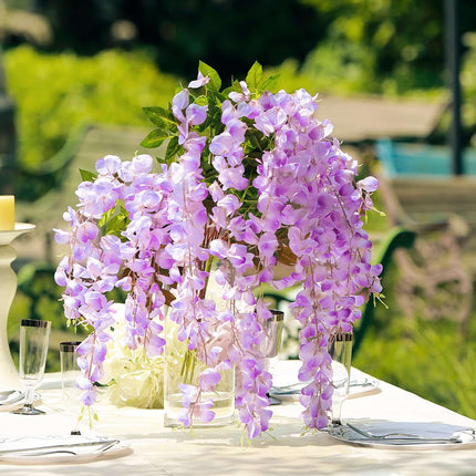 AliKopy 5 Pack 44" Silk Lavender Wisteria Garland Vines - Lifelike Des