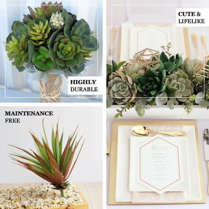 AliKopy 3 Pack 13" Assorted Artificial Yucca & Aloe Vera Succulents -