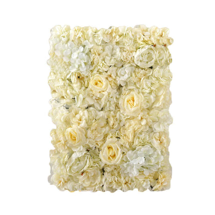 AliKopy 13 Sq Ft White Champagne UV Protected Flower Wall Mat - 4 Pane
