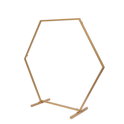 AliKopy Gold Hexagon Wedding Arch - Self-Standing Geometric Centerpiec
