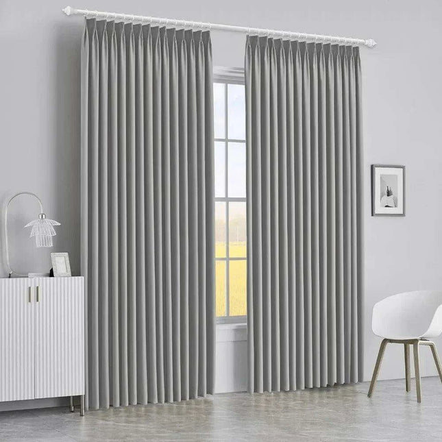 Elegantly Insulated Blackout Pleated Curtain Set - 84x96 Inches