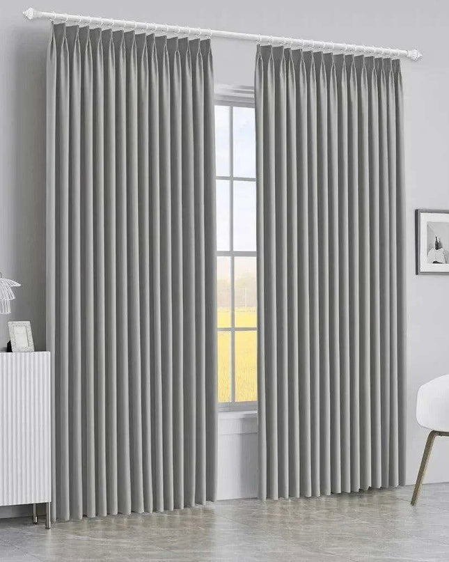 Elegantly Insulated Blackout Pleated Curtain Set - 84x96 Inches