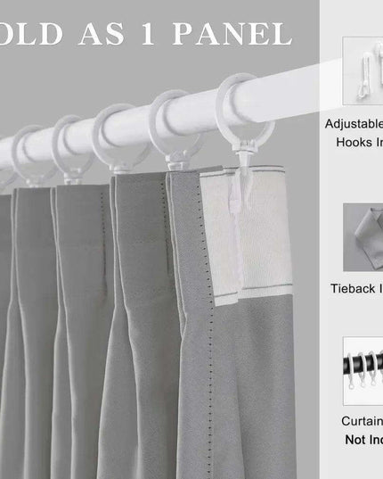 Elegantly Insulated Blackout Pleated Curtain Set - 84x96 Inches