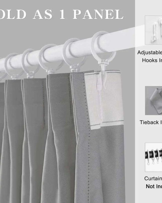 Elegantly Insulated Blackout Pleated Curtain Set - 84x96 Inches