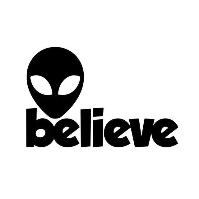 Extraterrestrial Enthusiast Car Sticker - Alien Belief Emblem