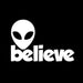 Extraterrestrial Enthusiast Car Sticker - Alien Belief Emblem