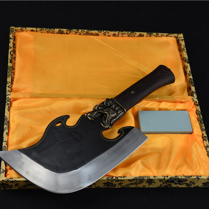 Tiger Head Bone Cutter — 38cm Longquan Manganese Steel Cleaver with Rosewood Handle