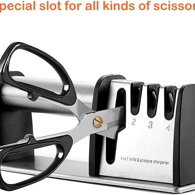 Peekaboo Studio 4-in-1 Kitchen Blade & Scissor Sharpener, Easy Grip
