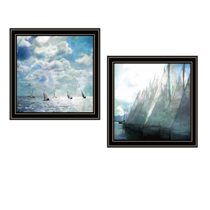 Bluebird Barn 2 Pc Vignette Sail Away Wall Art - Black Framed, Multico