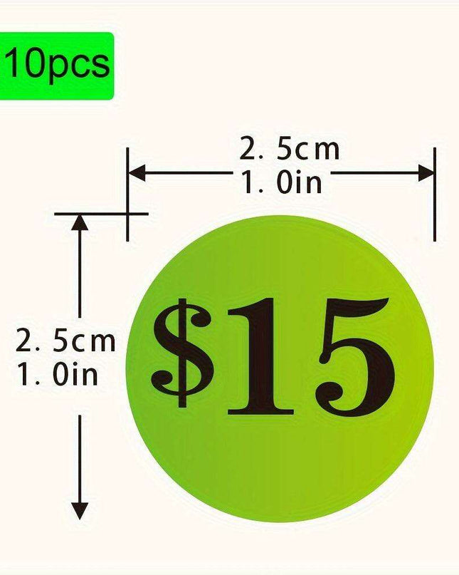 210-Pack Self-Adhesive Dollar Price Labels - 1-Inch Stickers for Hassle-Free Pricing at Garage Sales and Flea Markets