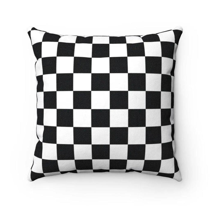 Black and white checkered decorative cushion cover