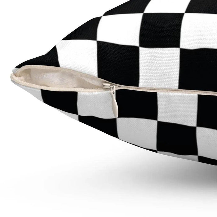 Reversible Black and White Patterned Decorative Pillowcase