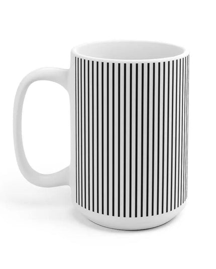 Chic Monochrome Striped Ceramic Coffee Mug - A Modern Must-Have for Your Brew
