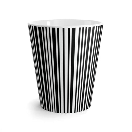 Elegant Striped Monochrome Latte Mug for Stylish Sipping
