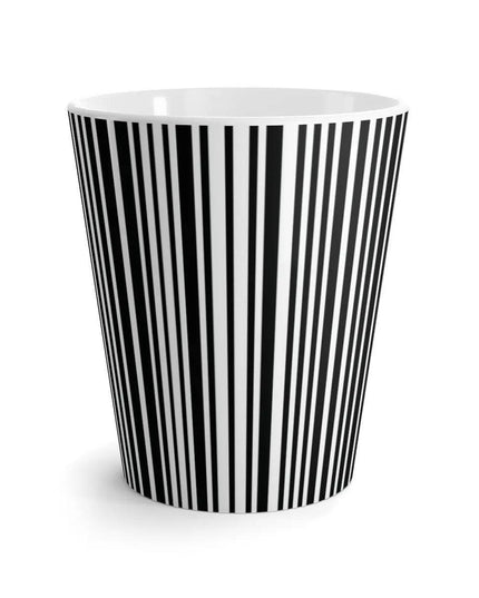 Elegant Striped Monochrome Latte Mug for Stylish Sipping