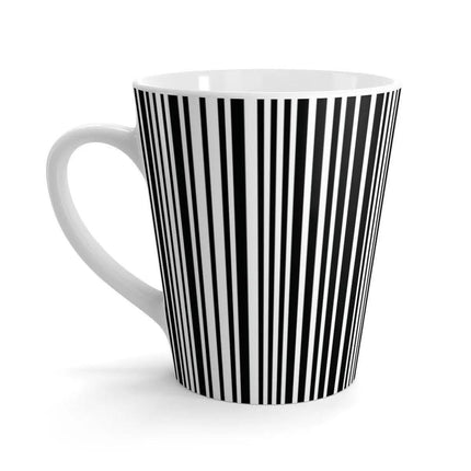 Elegant Striped Monochrome Latte Mug for Stylish Sipping