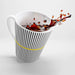 Sleek Monochrome Latte Mug with Wave Pattern