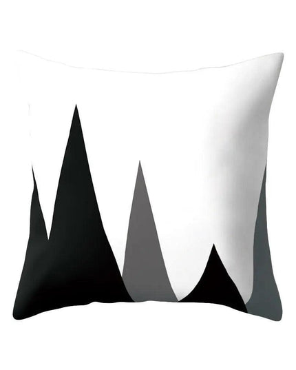 Elegant Geometric Peach Skin Pillow Cover - Modern Monochrome Design