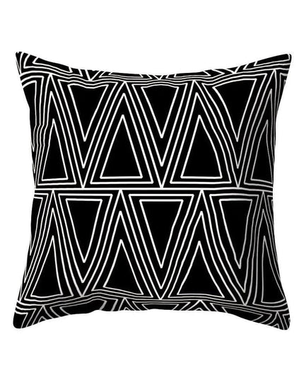 Elegant Geometric Peach Skin Pillow Cover - Modern Monochrome Design