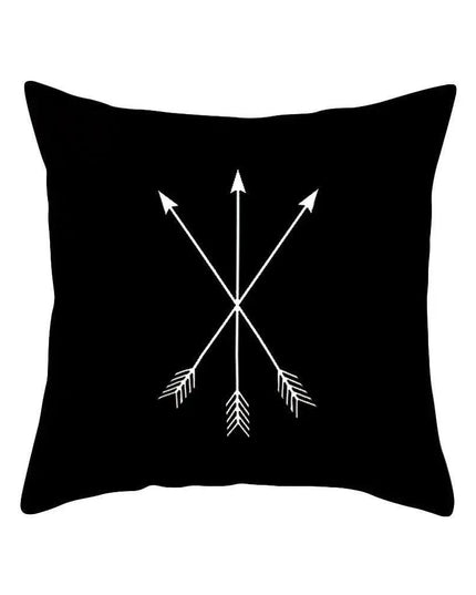 Elegant Geometric Peach Skin Pillow Cover - Modern Monochrome Design