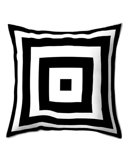 Elegant Geometric Peach Skin Pillow Cover - Modern Monochrome Design