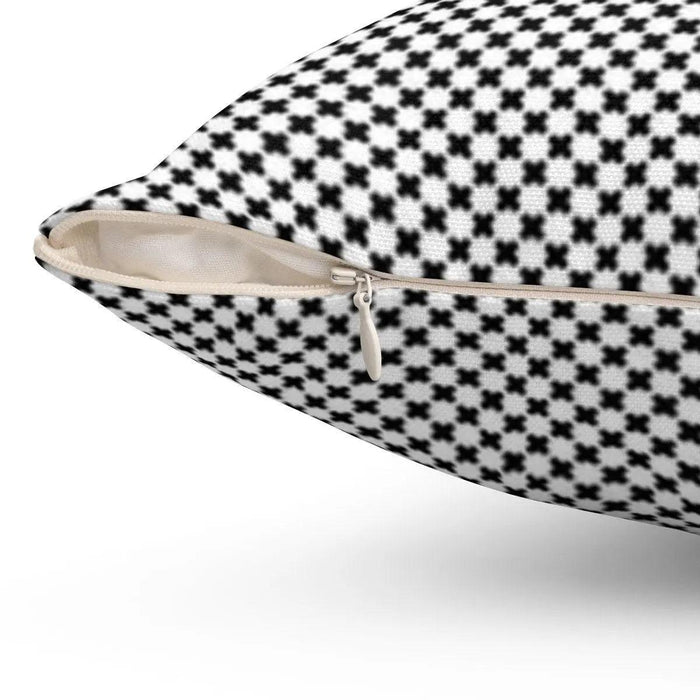 Black and White polka crosses decorative cushion cover