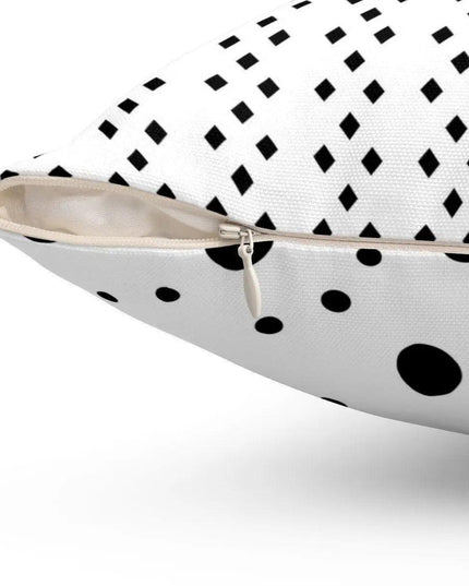 Chic Black and White Polka Dot Reversible Pillow Cover