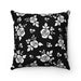 Reversible Black and White Roses Microfiber Pillow Set with Dual Patterns and Bold Prints