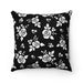 Reversible Black and White Roses Microfiber Decorative Pillow with Vibrant Prints