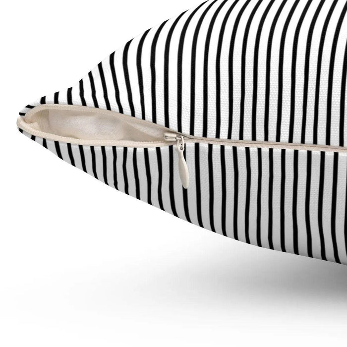 Black and white striped contemporary decorative cushion cover