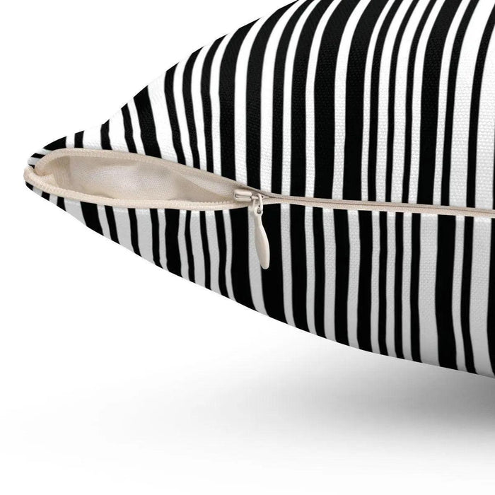 Black and white Stripes contemporary decorative cushion cover