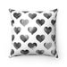 Black hearts Valentine decorative cushion cover for girls