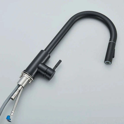 Modern Touchless Black Stainless Steel Kitchen Faucet with Dual Spray Options