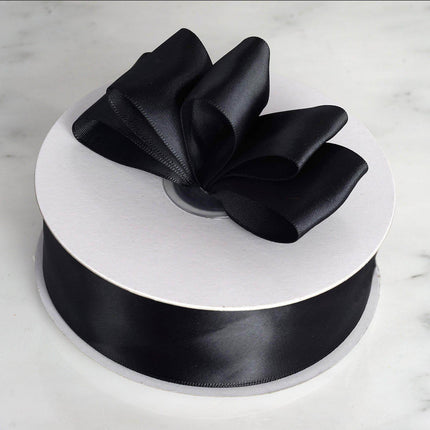 AliKopy 50 Yards 1.5" Black Satin Ribbon - Single Face, Decorative Qua