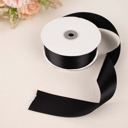 AliKopy 50 Yards 1.5" Black Satin Ribbon - Single Face, Decorative Qua