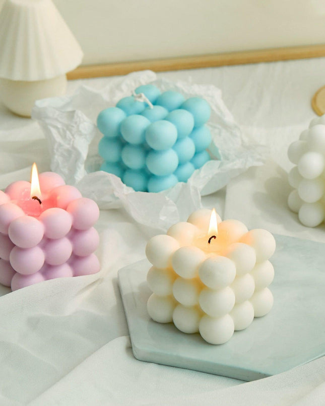 Tranquil Serenity Soy Wax Cube Candle - Aromatherapy Bliss