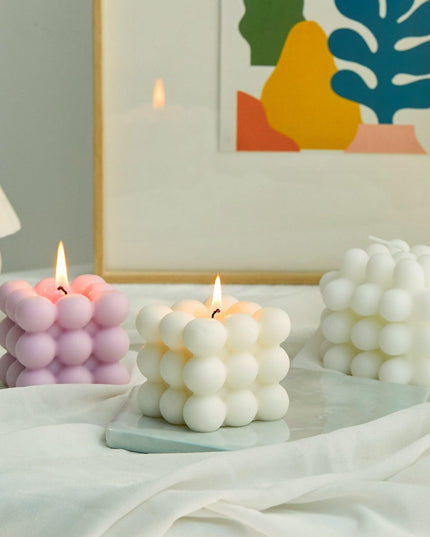 Tranquil Serenity Soy Wax Cube Candle - Aromatherapy Bliss