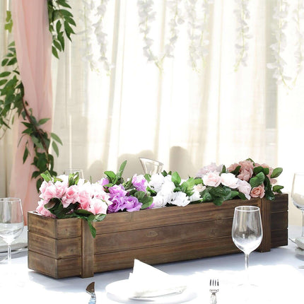AliKopy Rustic Wood Planter Box - Durable with Removable Liner 30"x6
