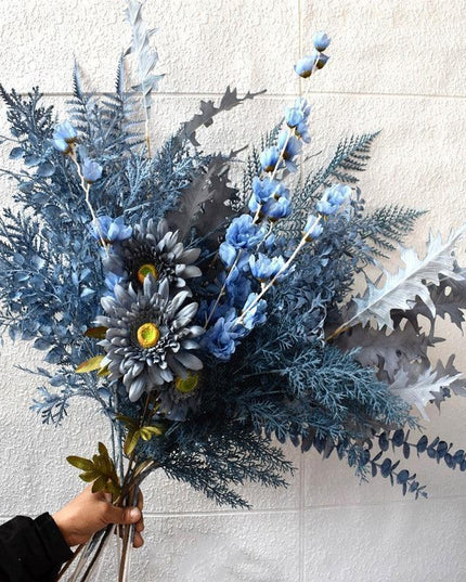 Tranquil Blue Mist Peony & Rose Silk Arrangement