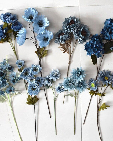 Tranquil Blue Mist Peony & Rose Silk Arrangement